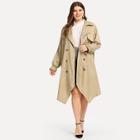 Shein Plus Self Belted Trench Coat