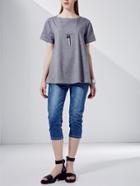 Shein Grey Cuffed Loose T-shirt