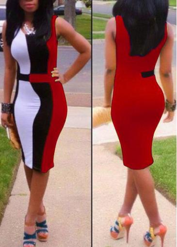 Rosewe Club Style Sleeveless Scoop Neck Sheath Dress