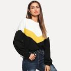 Shein Cut And Sew Color Block Pullover