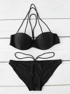 Shein Strappy Bustier Bikini Set