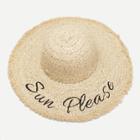 Shein Embroidered Letter Straw Hat