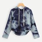 Shein Drawstring Hoodie Tie Dye Sweatshirt