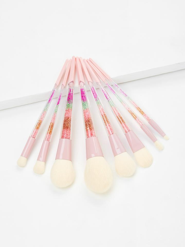 Shein Color Block Handle Makeup Brush Set 8pcs