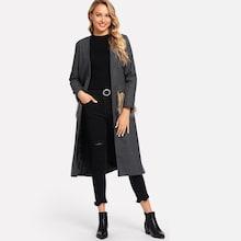 Shein Contrast Faux Fur Pocket Outerwear