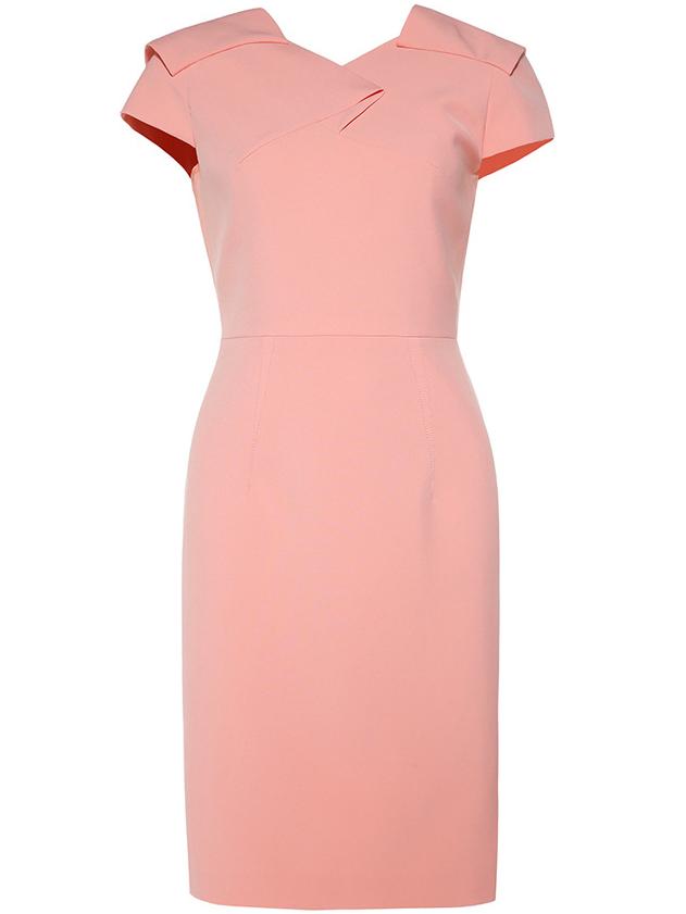 Shein Pink Backless Cap Sleeve Sheath Dress