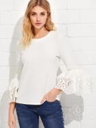 Shein Exaggerate Laser Cut Sleeve Top