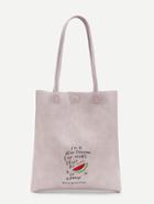 Shein Watermelon And Letter Print Pu Tote Bag