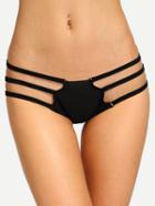 Shein Black Strappy Low Rise Bikini Bottom