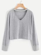Shein V Cut Slub Tee