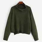 Shein Asymmetrical Hem Slit Detail Drop Shoulder Sweater