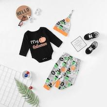 Shein Toddler Boys Letter Print Jumpsuit & Pants & Hat