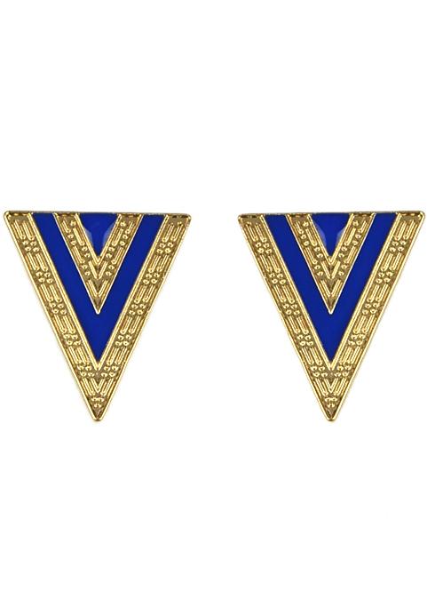 Shein Blue Triangle Enamel Earring