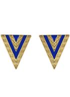 Shein Blue Triangle Enamel Earring