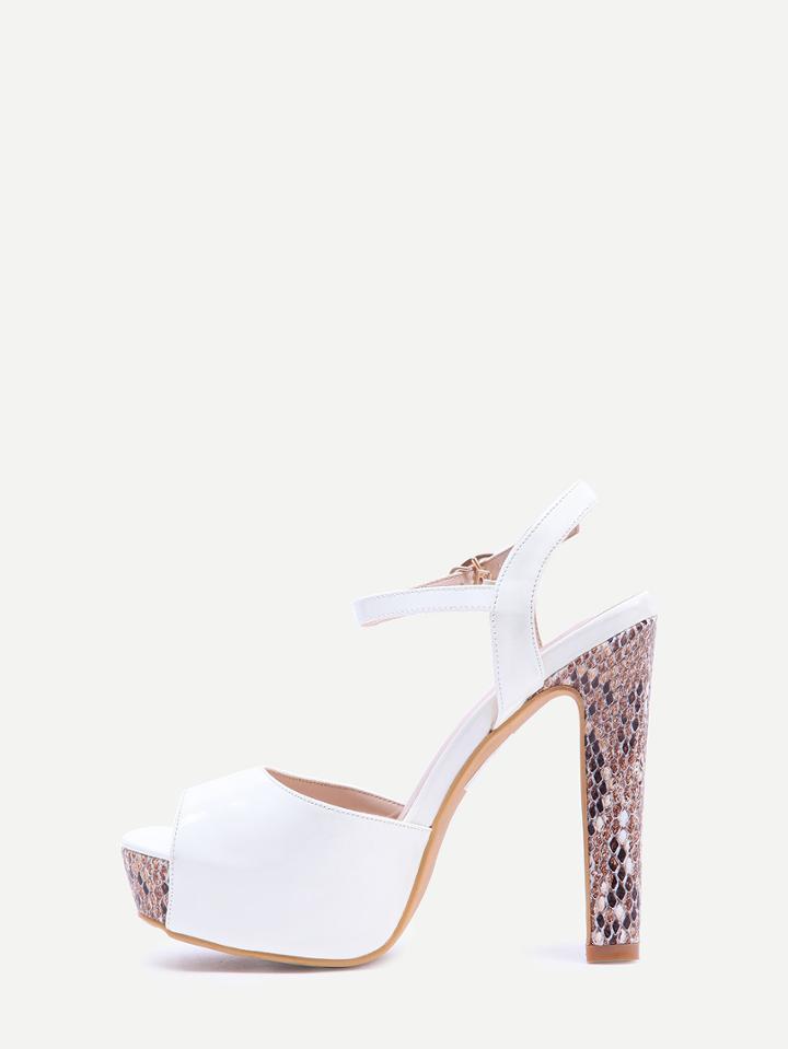 Shein Ivory Ankle Strap Platform Sandals