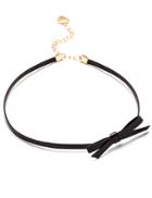 Shein Black Bow Detail Skinny Leather Choker