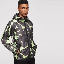 Shein Men Zip Up Hooded Camo Jacket