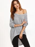 Shein One Shoulder Dip Hem T-shirt