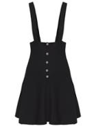 Shein Strap Buttons Flare Black Dress