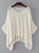 Shein Dolman Sleeve Ripped Detail Knitwear