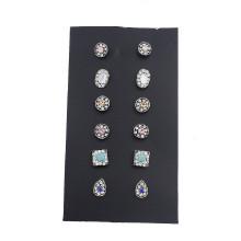 Shein 6 Pairs/set Ethnic Rhinestone Earrings Set