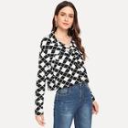 Shein Two Tone Checked Button Up Jacket