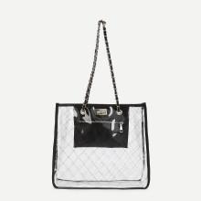 Shein Quilted Tote Bag With Chain Handle