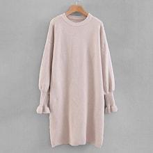 Shein Drop Shoulder Bishop Sleeve Sweater Dress
