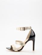 Shein Faux Patent Leather Strappy Heels - Light Gold