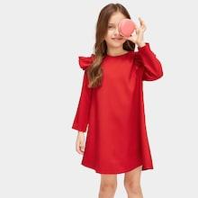 Shein Girls Ruffle Trim Tunic Dress