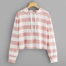 Shein Plus Striped Hooded Sweatshirt