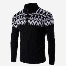 Shein Men Cable Pattern Henley Jumper