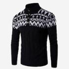 Shein Men Cable Pattern Henley Jumper