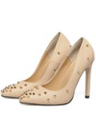 Shein Apricot Stiletto High Heel Rivet Pumps