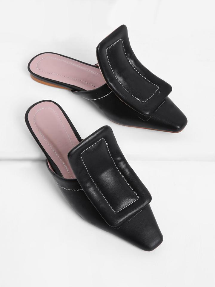 Shein Square Toe Pu Flats