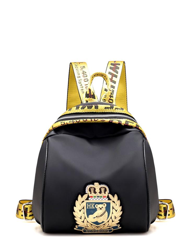 Shein Embroidered Tape Detail Badges Backpack