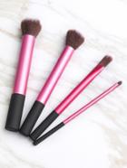 Shein Black And Pink Makeup Brush Set 4pcs