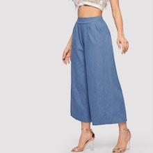 Shein Wide Waistband Slant Pocket Palazzo Jeans