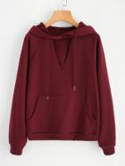 Shein V Cut Kangaroo Pocket Hoodie