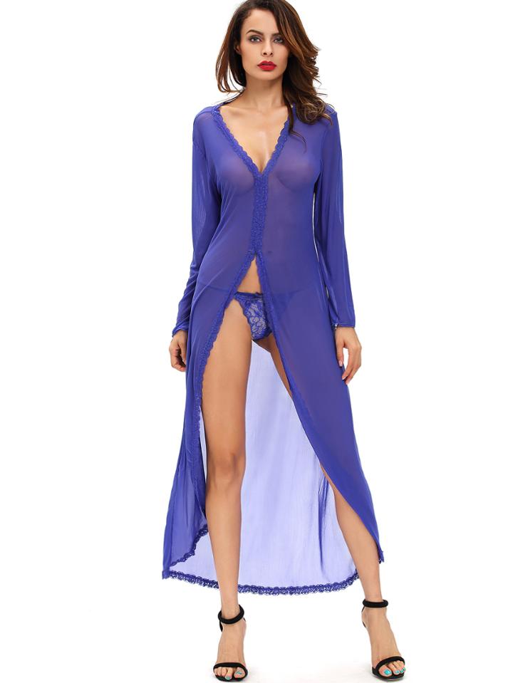 Shein High Split Maxi Night Dress Set