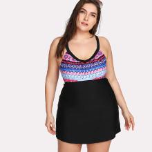 Shein Plus Criss Cross Swim Dress