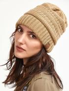 Shein Khaki Crochet Knitted Beanie Hat