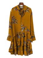 Shein Botanic Print Layered High Low Hem Dress