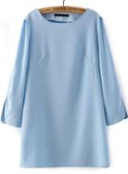Shein Blue Long Sleeve Bluish Split Loose Dress