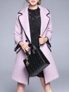 Shein Pink Lapel Bell Sleeve Pockets Coat