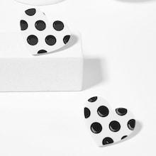 Shein Polka Dot Heart Shaped Stud Earrings