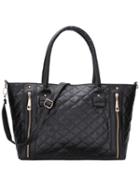 Shein Quilted Zip Embellished Tote Bag