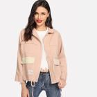 Shein Drawstring Front Single Breasted Jacket