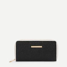 Shein Glitter Metal Detail Pu Wallet