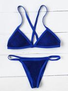 Shein Cross Back Triangle Bikini Set